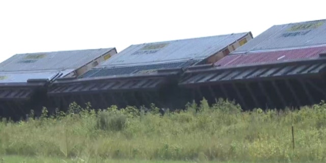 Emergency dispatchers said the cars blown over were all empty, so there were no concerns about hazardous materials.