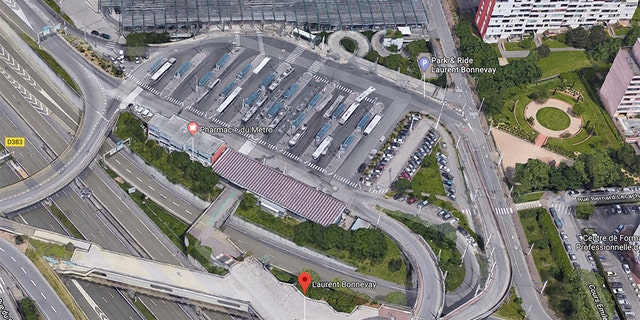 The Laurent-Bonnevay public transit station in the town of Villeurbanne, near Lyon, in France.