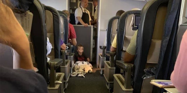Lori Gabriel said she was on a flight with her son Braysen, who would not sit in his seat.