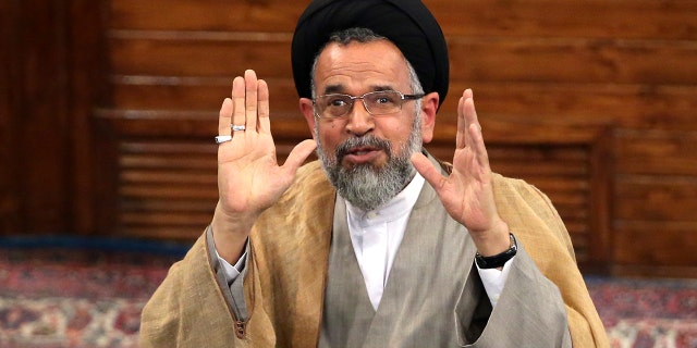 Iranian Minister of Intelligence Seyyed Mahmoud Alavi attends President of Iran Hassan Rouhani's (not seen) press conference in Tehran, Iran. (Photo by Fatemeh Bahrami/Anadolu Agency/Getty Images)