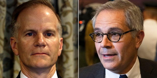 McSwain, left, unleashed a torrent of criticism directed at Krasner on Thursday.