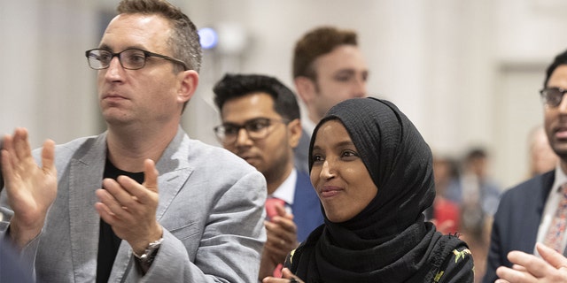 Rep. Ilhan Omar and Tim Mynett in an undated photo.