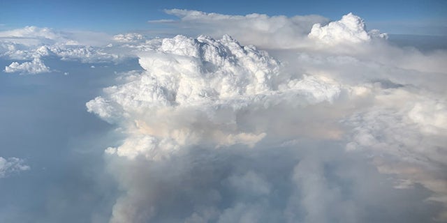 Atmospheric scientists aboard a modified Douglas DC-8 jetliner observed the fire cloud.