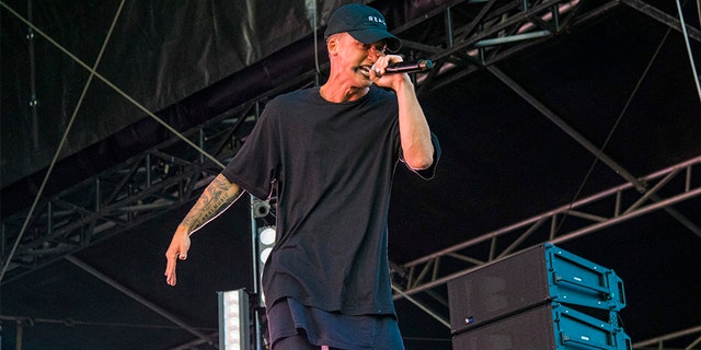 NF performs on day two of Lollapalooza in Grant Park on Friday, Aug. 2, 2019, in Chicago. (Photo by Amy Harris/Invision/AP)