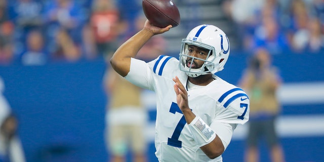 Jacoby Brissett is set to take over as Colts' quarterback. (AP Photo/AJ Mast)