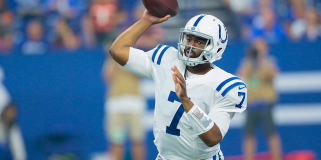 Jacoby Brissett is set to take over as Colts' quarterback. (AP Photo/AJ Mast)