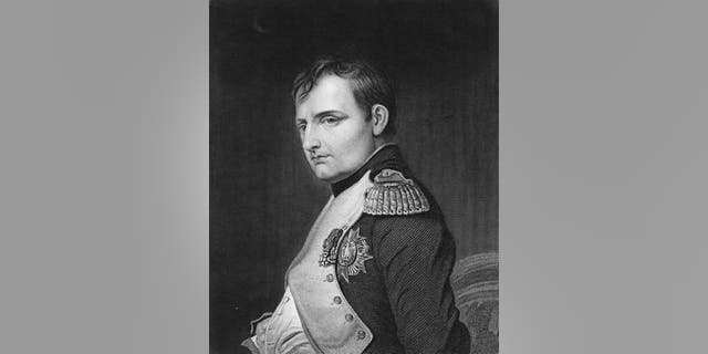 A portrait of Napoleon Bonaparte (1769 - 1821) as Emperor Napoleon 1 of France on 1 June 1815 in Paris, France. An engraving by Samuel Freeman from a painting by Paul Delaroche.
