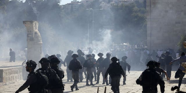 Palestinian medics said at least 14 people were wounded, one seriously, in the skirmishes with Israeli police at the holy site in Jerusalem, which Muslims refer to as the Al-Aqsa mosque compound and Jews refer to as the Temple Mount.