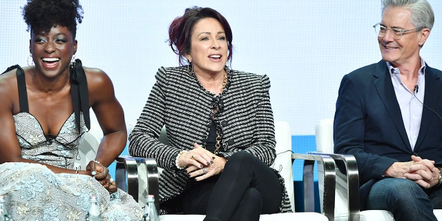 Ito Aghayere, Patricia Heaton and Kyle MacLachlan of Carol's Second Act speak during the CBS segment of the 2019 Summer TCA Press Tour at The Beverly Hilton Hotel on August 1, 2019 in Beverly Hills, California. (Photo by Amy Sussman/Getty Images)