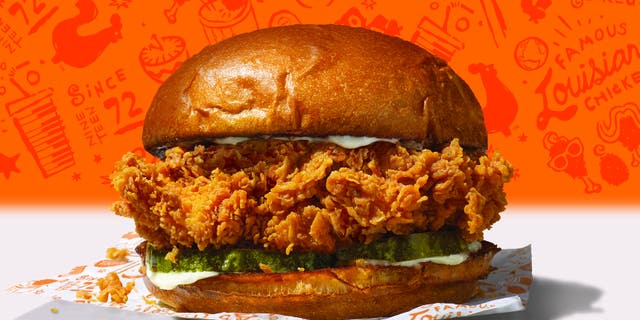 The Popeyes Chicken Sandwich was comprised of a breaded and fried chicken cutlet, pickle and either a mayo or Cajun spread between two Brioche buns.