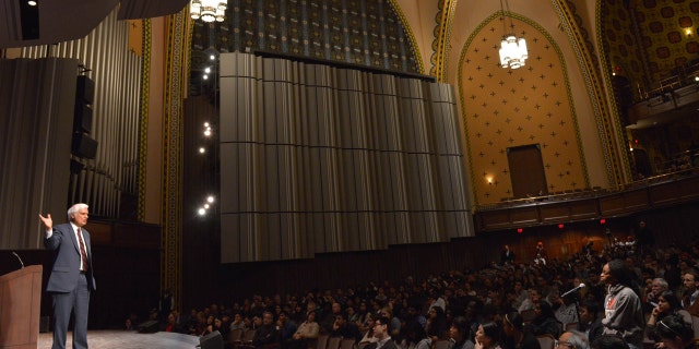 Ravi Zacharias answers a student's question at the University of Pennsylvania.