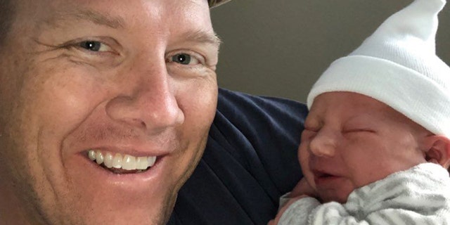 He said he pulled off the road just in time to catch his son, Wyatt, who weighed 7 pounds, 3 ounces.