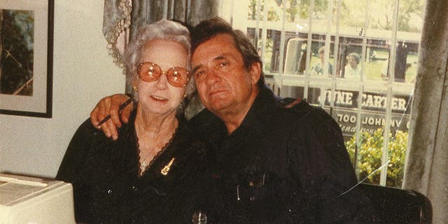 Johnny Cash with his mother, date unknown.