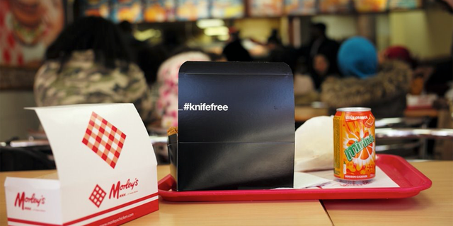 Britain’s government is facing severe backlash for making a campaign to reduce knife crime with an advertisement on fried chicken boxes, according to reports. (Home Office)