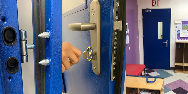 The first bullet-resistant door of about 75 planned for the Bnos Menachem school in Brooklyn was installed by Remo Security Doors, the company's founder said.