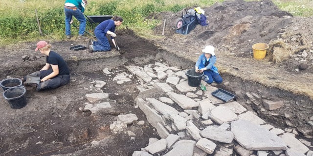 The excavation of the hall.