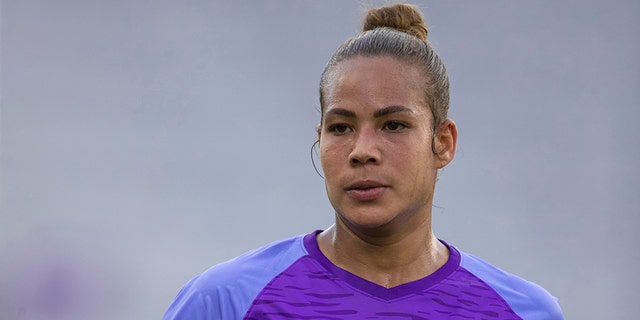ORLANDO, FL - JUNE 30: Orlando Pride defender Toni Pressley (3) during the soccer match between the Chicago Red Stars and the Orlando Pride on June 30, 2019, at Exploria Stadium in Orlando FL. (Photo by Joe Petro/Icon Sportswire via Getty Images)