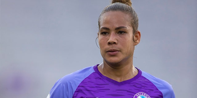 ORLANDO, FL - JUNE 30: Orlando Pride defender Toni Pressley (3) during the soccer match between the Chicago Red Stars and the Orlando Pride on June 30, 2019, at Exploria Stadium in Orlando FL. (Photo by Joe Petro/Icon Sportswire via Getty Images)