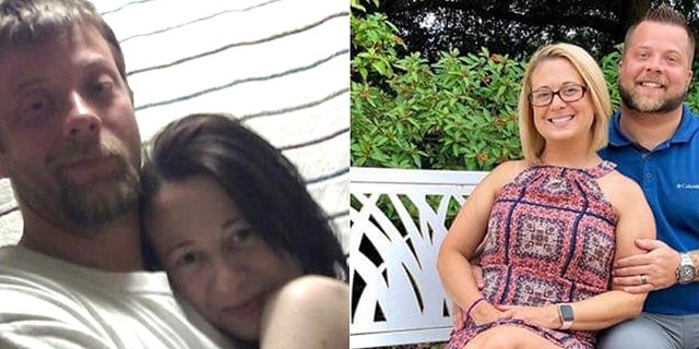 The couple, pictured left still addicted to meth, and right nearly three years sober, said if the post helps one person it'll be worth it.