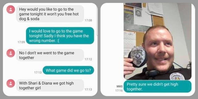 A screenshot showing someone texting a Missouri cop without realizing it.