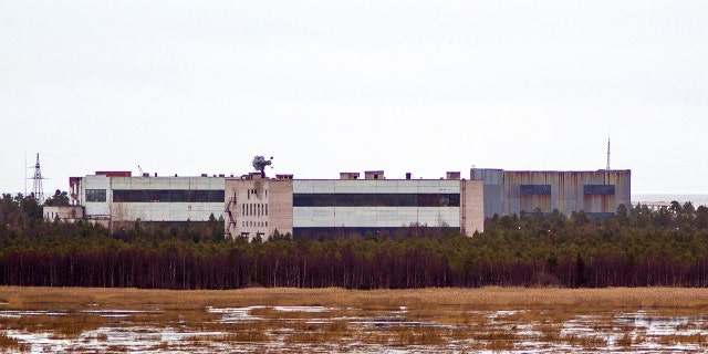 Buildings at a military base in the town of Nyonoska, Russia, the site of an accident during a test of a nuclear-powered engine where at least 7 people were killed on Thursday.