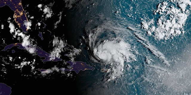 Hurricane Dorian can be seen in this satellite photo.