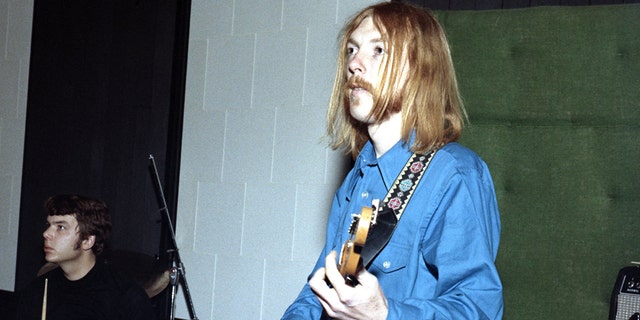 Session guitarist Duane Allman and session drummer Johnny Sandlin rehearse at FAME Studios in 1968 in Muscle Shoals, Alabama.