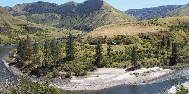 An overview of Cooper's Ferry canyon in western Idaho is seen in this photograph.