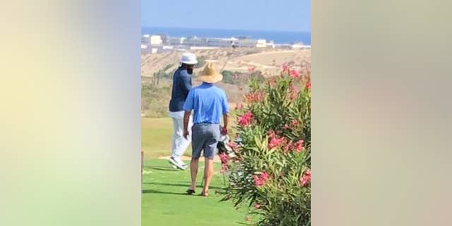 Ezekiel Elliott during his daily golf sessions at the luxurious, 1,500-acre private Diamante Los Cabos resort in Mexico.