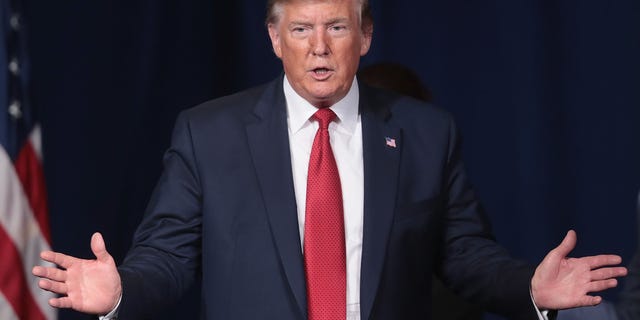 President Trump during the Joint Opening Ceremony at the American Veterans 75th National Convention on Aug. 21, 2019 in Louisville, Ky.