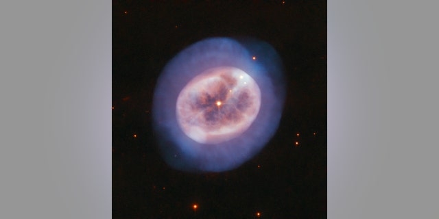 Although it looks more like an entity seen through a microscope than a telescope, this rounded object, named NGC 2022, is certainly no alga or tiny, blobby jellyfish. Instead, it is a vast orb of gas in space, cast off by an aging star. (Credit: ESA/Hubble & NASA, R. Wade)