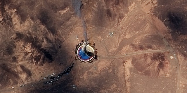 The scene Thursday after an apparent failed launch at the Imam Khomeini Space Center in northern Iran.