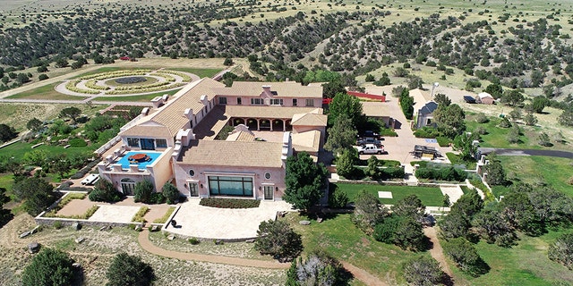 Zorro Ranch, one of the properties of financier Jeffrey Epstein, seen in an aerial view near Stanley, N.M.
