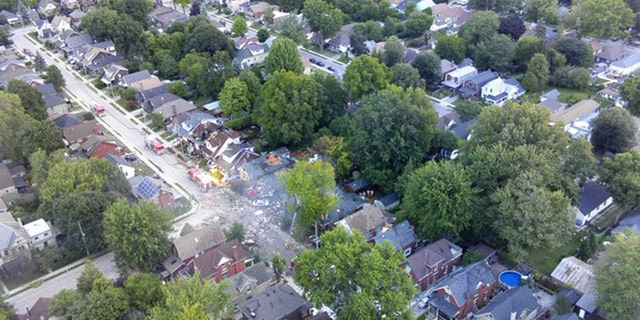 A dozen homes were damaged after a hugh gas explosion in London, Ontario, that police blamed on a drunk driver.