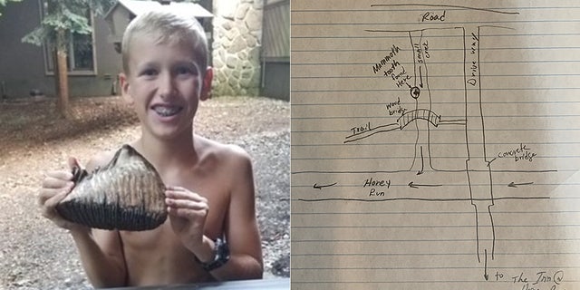 12-year-old Jackson Hepner discovered the woolly mammoth tooth in the grounds of the Inn at Honey Run.