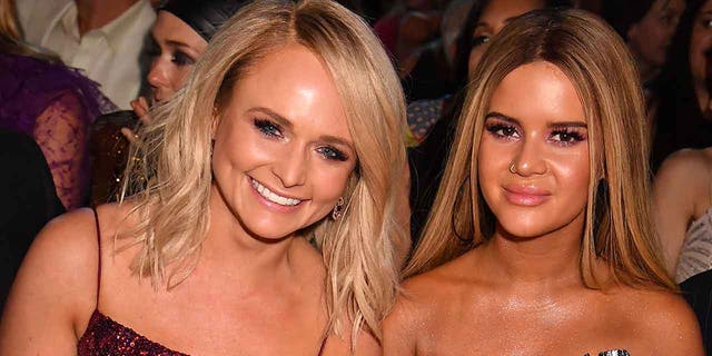 Miranda Lambert and Maren Morris during the 54th Academy Of Country Music Awards at MGM Grand Garden Arena on April 07, 2019, in Las Vegas. 