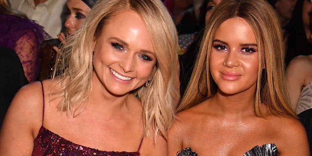Miranda Lambert and Maren Morris during the 54th Academy Of Country Music Awards at MGM Grand Garden Arena on April 07, 2019, in Las Vegas.