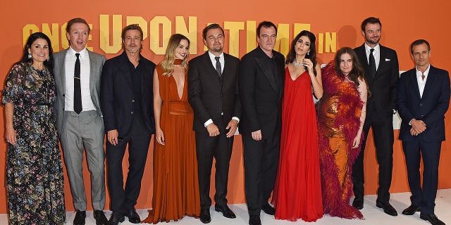 Shannon McIntosh, Damian Lewis, Brad Pitt, Margot Robbie, Leonardo DiCaprio, Quentin Tarantino, Daniela Pick Tarantino, Lena Dunham, Costa Ronin and David Heyman attend the London premiere of "Once Upon a Time...In Hollywood" on July 30, 2019.
