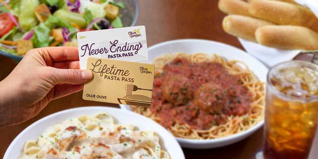 The Lifetime Pasta Passes — which are available to the first 50 people lucky enough to snag a Pasta Pass on Aug. 15 — will entitle the lucky recipients to unlimited pasta, soup, salad and breadsticks for their entire lifetimes.