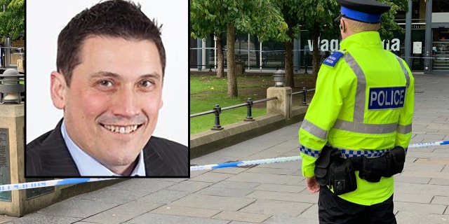 Duncan, inset, was fatally stabbed inside the doors of a shopping center at Old Eldon Square in Newcastle on Wednesday, police said.