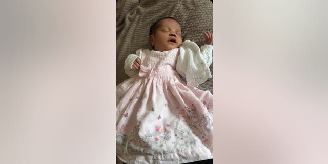 Amber Woollard's baby Valenci. (SWNS)