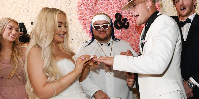 Tana Mongeau and Jake Paul get married at Graffiti House on July 28, 2019 in Las Vegas, Nevada.