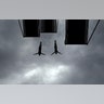 Competitors jump into the water during a high diving competition in Hrimezdice, Czech Republic, Aug. 2, 2019.