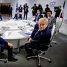 French President Emmanuel Macron and President Donald Trump participate in a G-7 Working Session on the Global Economy, Foreign Policy, and Security Affairs the G-7 summit in Biarritz, France, Aug. 25, 2019. 