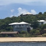 This picture, taken Aug. 17, 2019, is of Great St. James, the second island Jeffrey Epstein bought in the U.S. Virgin Islands. Epstein planned to build a compound on Great St. James and work was underway until he was isued a work-stop order. There is equipment under the tan tarp tent at the top of the picture. 