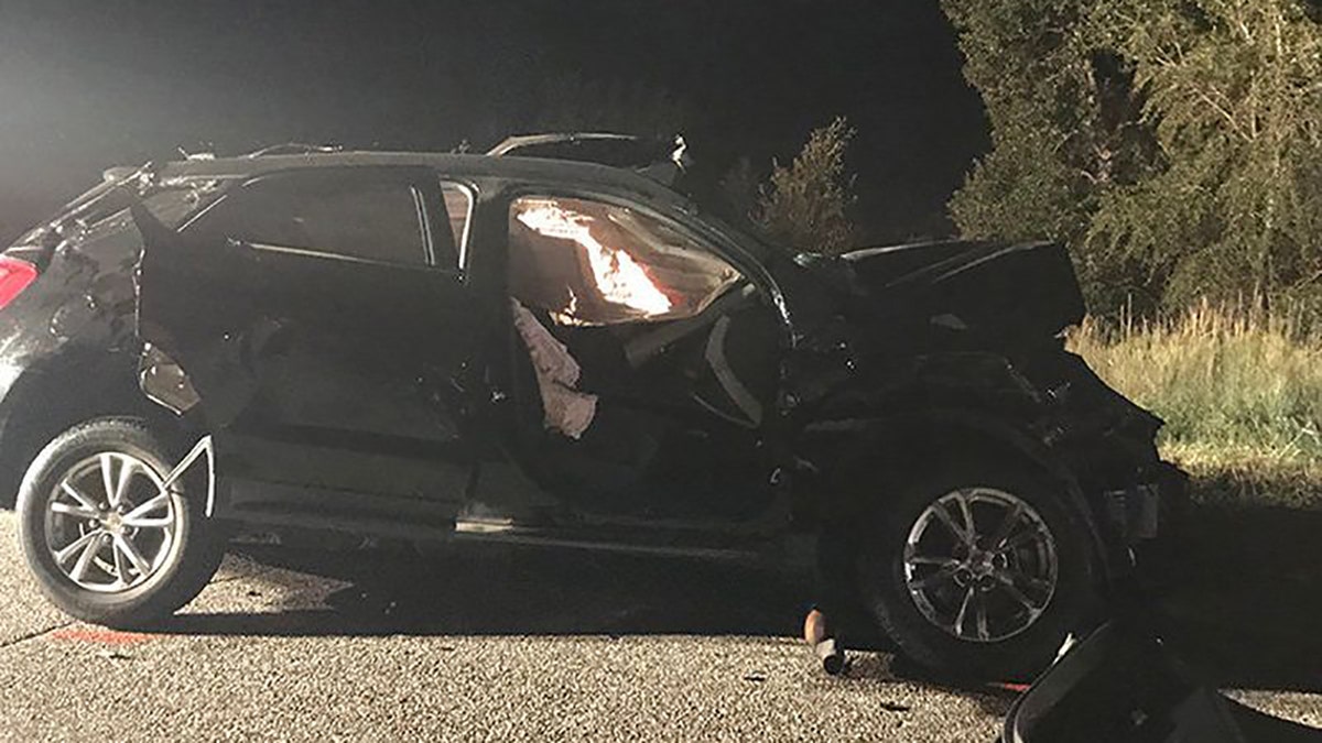 One of the vehicles involved in the three-car crash Wednesday.  (Taos County Sheriff's Office ) Pictured is one of the vehicles involved in the three-car crash Wednesday. Country singer Kylie Rae Harris, reportedly at fault for the accident, died in the crash. She also killed a 16-year-old girl, Maria Elena Cruz, whose father was a first responder on the scene of the accident.