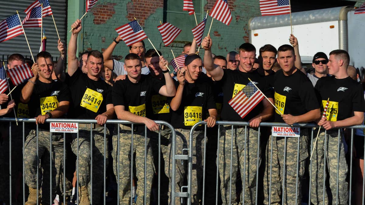 Patriotism at the Tunnel to Towers race in 2014. (Courtesy of Tunnel to Towers Foundation/Clare Photography)
