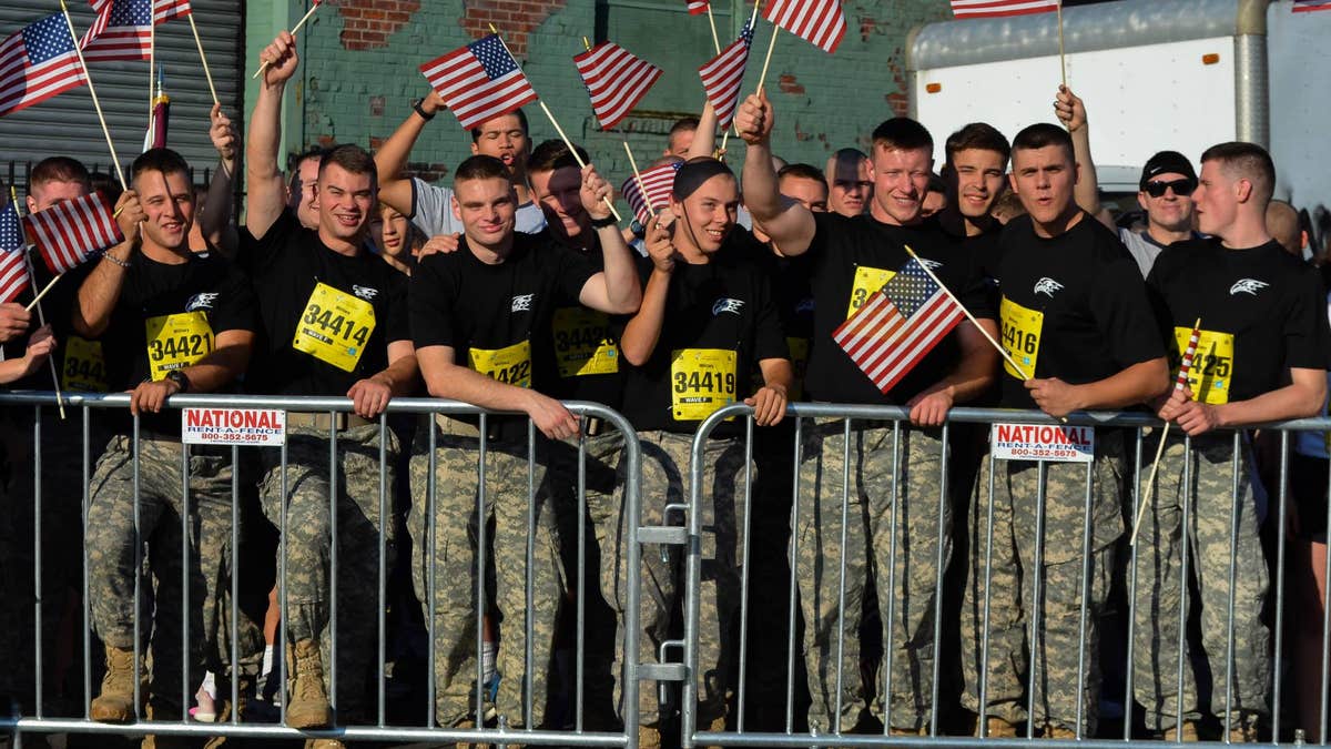 Patriotism at the Tunnel to Towers race in 2014. (Courtesy of Tunnel to Towers Foundation/Clare Photography)