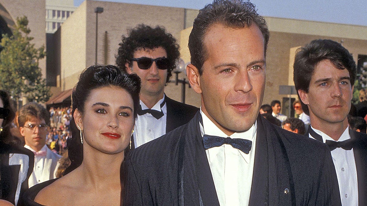 PASADENA, CA - SEPTEMBER 20: Actress Demi Moore and actor Bruce Willis attend the 39th Annual Primetime Emmy Awards on September 20, 1987 at the Pasadena Civic Auditorium in Pasadena, California. (Photo by Ron Galella, Ltd./Ron Galella Collection via Getty Images)