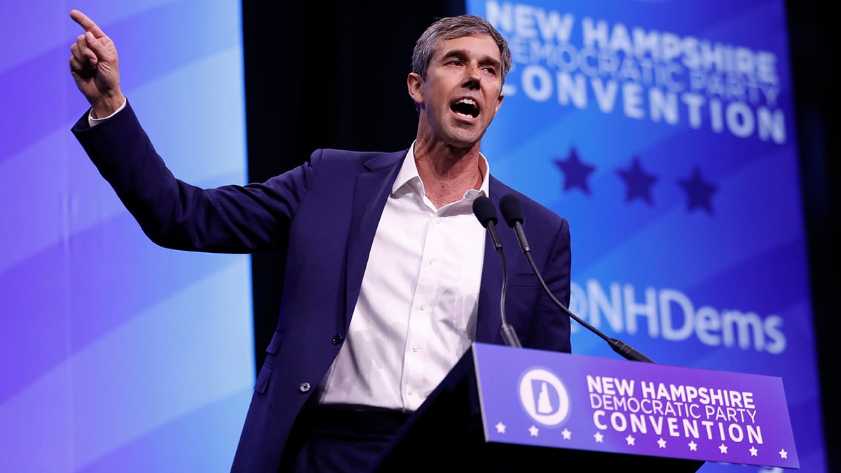 In this Sept. 7 photo, Democratic presidential candidate  Beto O'Rourke speaks during the New Hampshire state Democratic Party convention in Manchester. He is now out of the campaign.